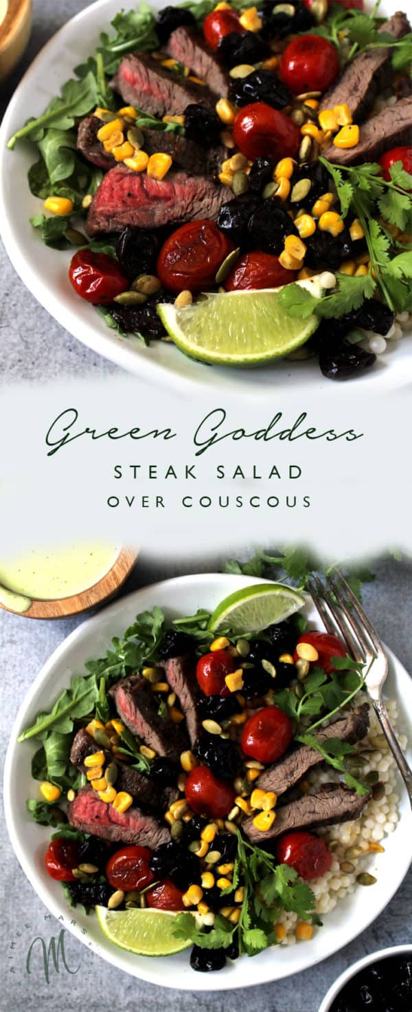 Green Goddess Steak Salad Over Couscous Aimee Mars