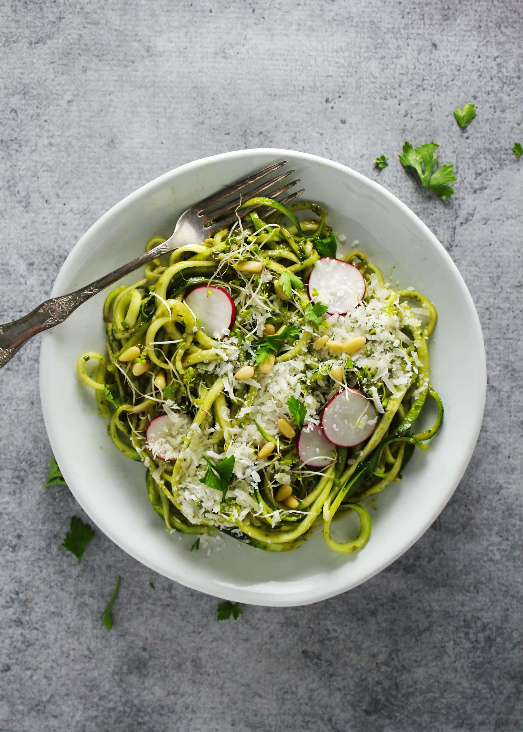 Avocado Pesto Zucchini Noodles Aimee Mars