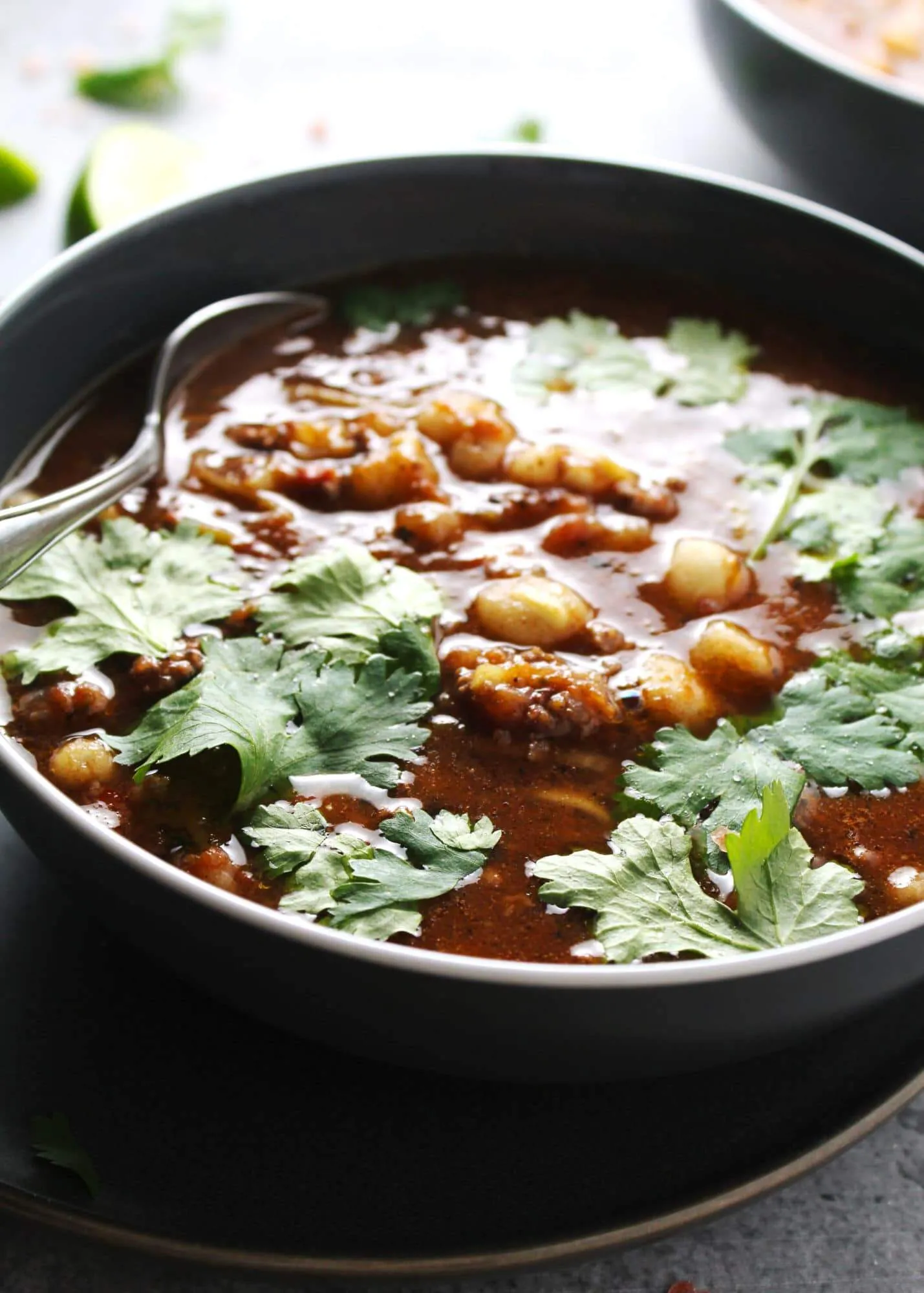 Beef Stew in Gray Bowl