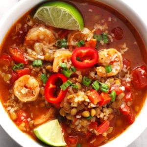Instant Pot Shrimp and Lentil Stew