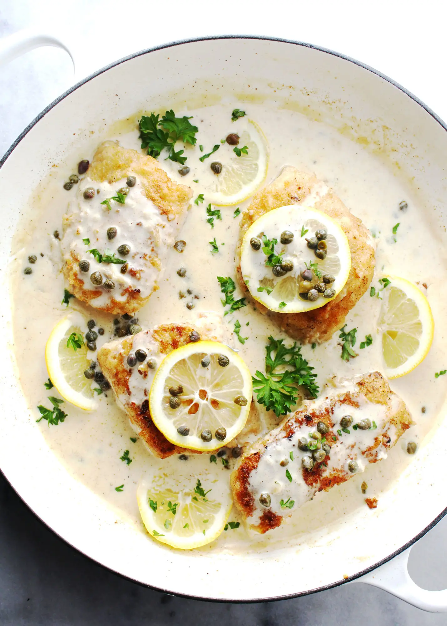 Creamy Lemon Cod Piccata