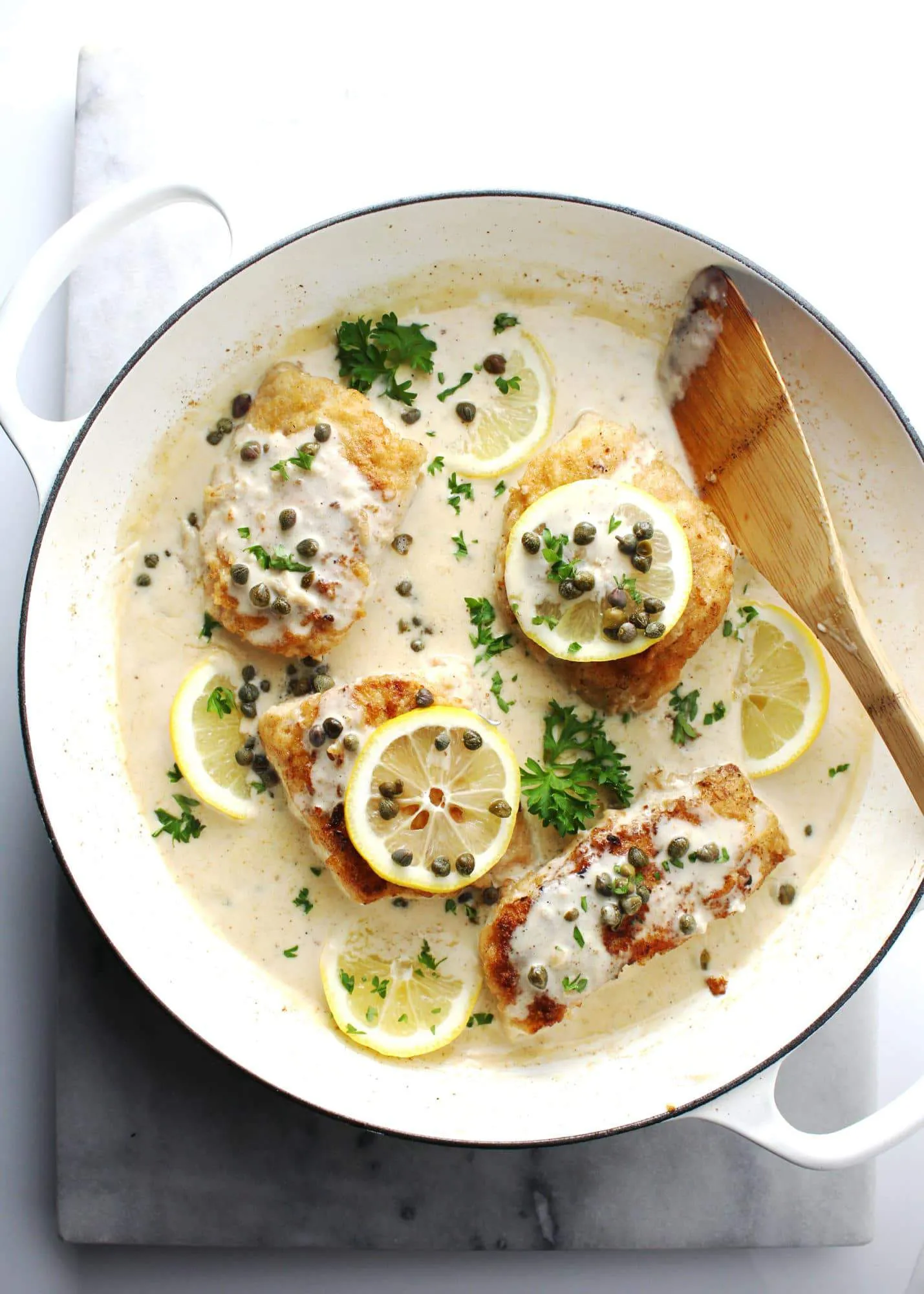 Creamy Lemon Cod Piccata