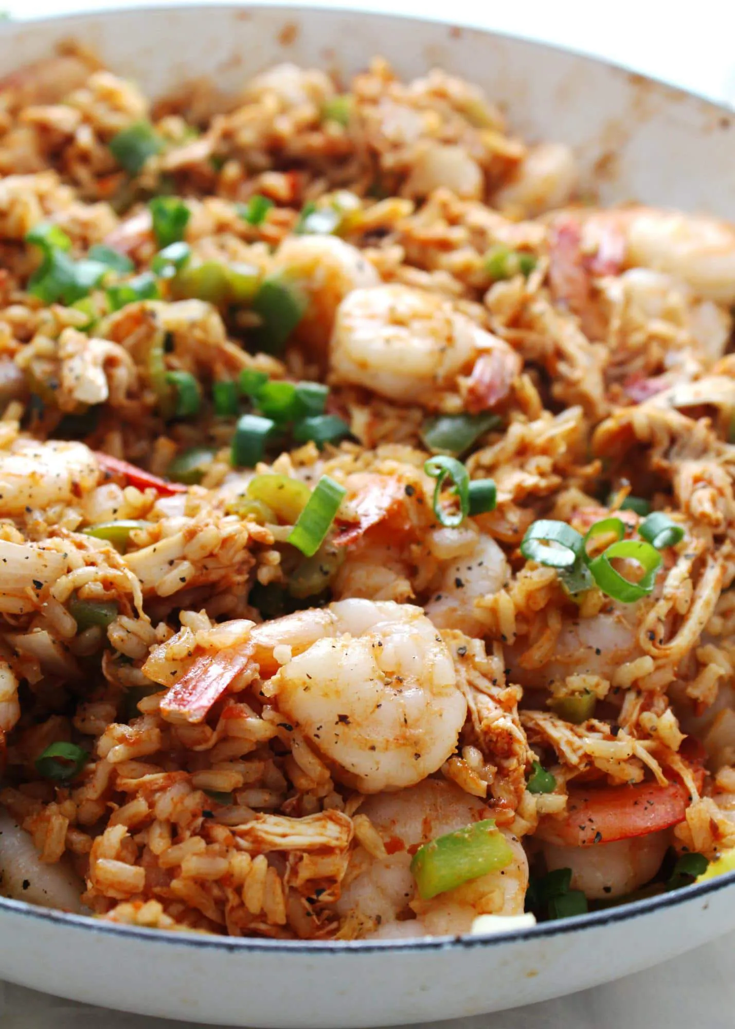 chicken and shrimp jambalaya close up