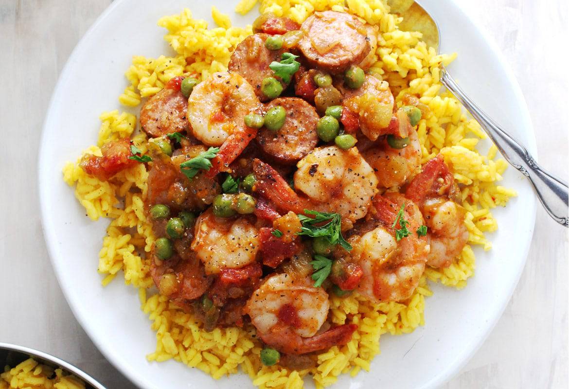 Shrimp And Sausage Spanish Rice Aimee