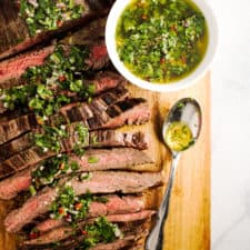Skillet Steak with Kale Chimichurri