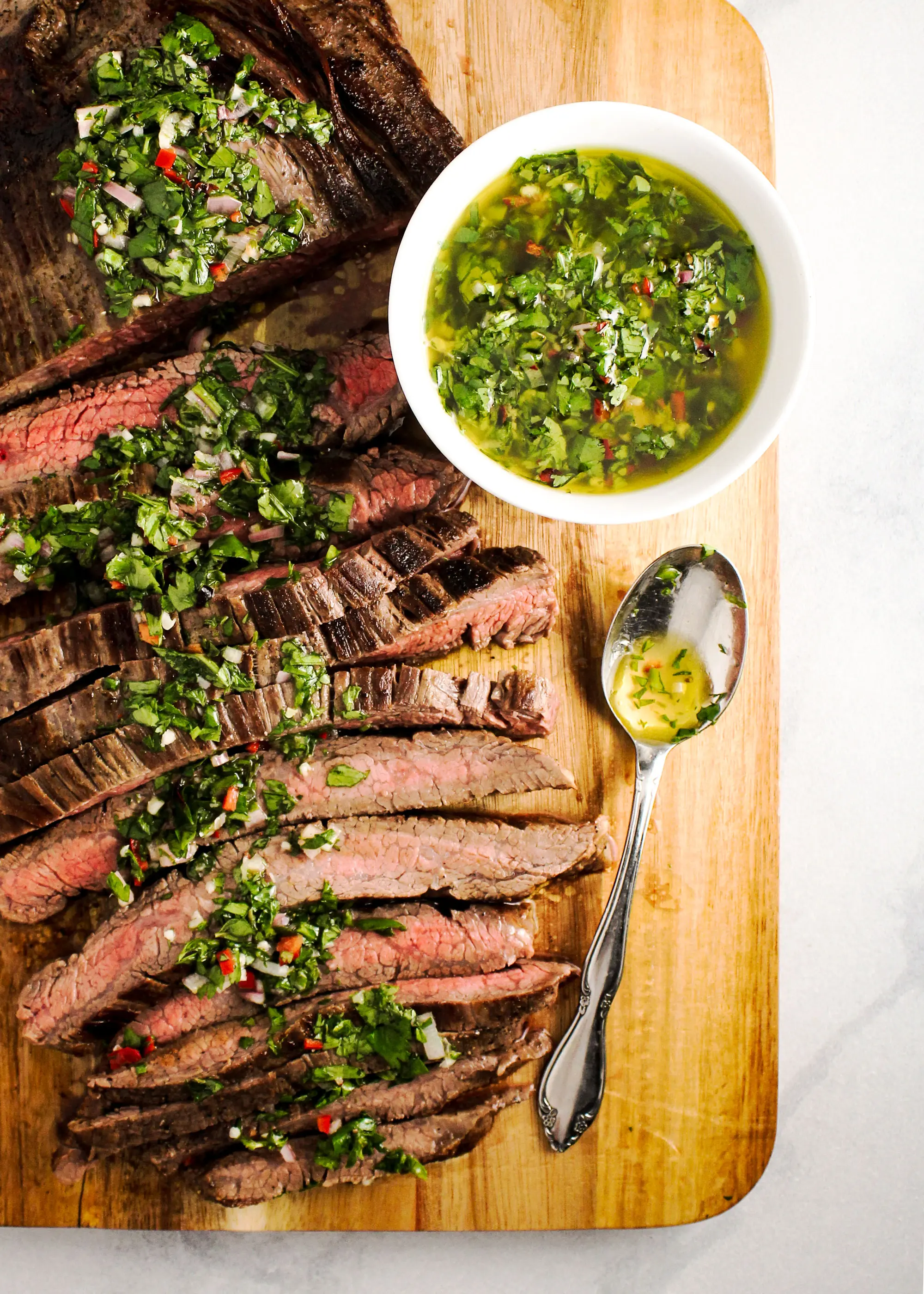 Skillet Steak with Kale Chimichurri