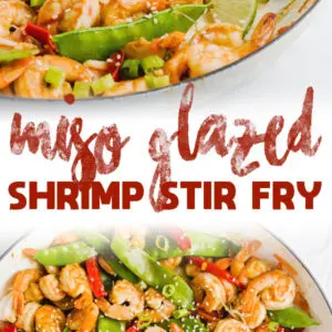 15 Minute Miso Glazed Shrimp Stir Fry