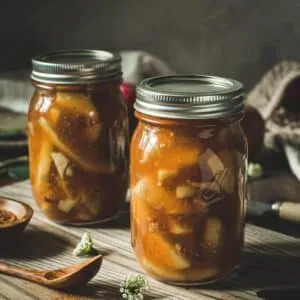 Jars of Homemade Apple Pie Filling.