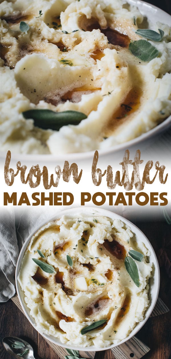 brown butter mashed potatoes long pin with title