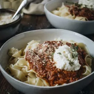 slow cooker beer and pumpkin ragu set on wooden table