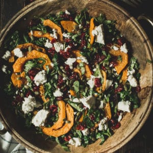 harvest salad with cranberries and goat cheese