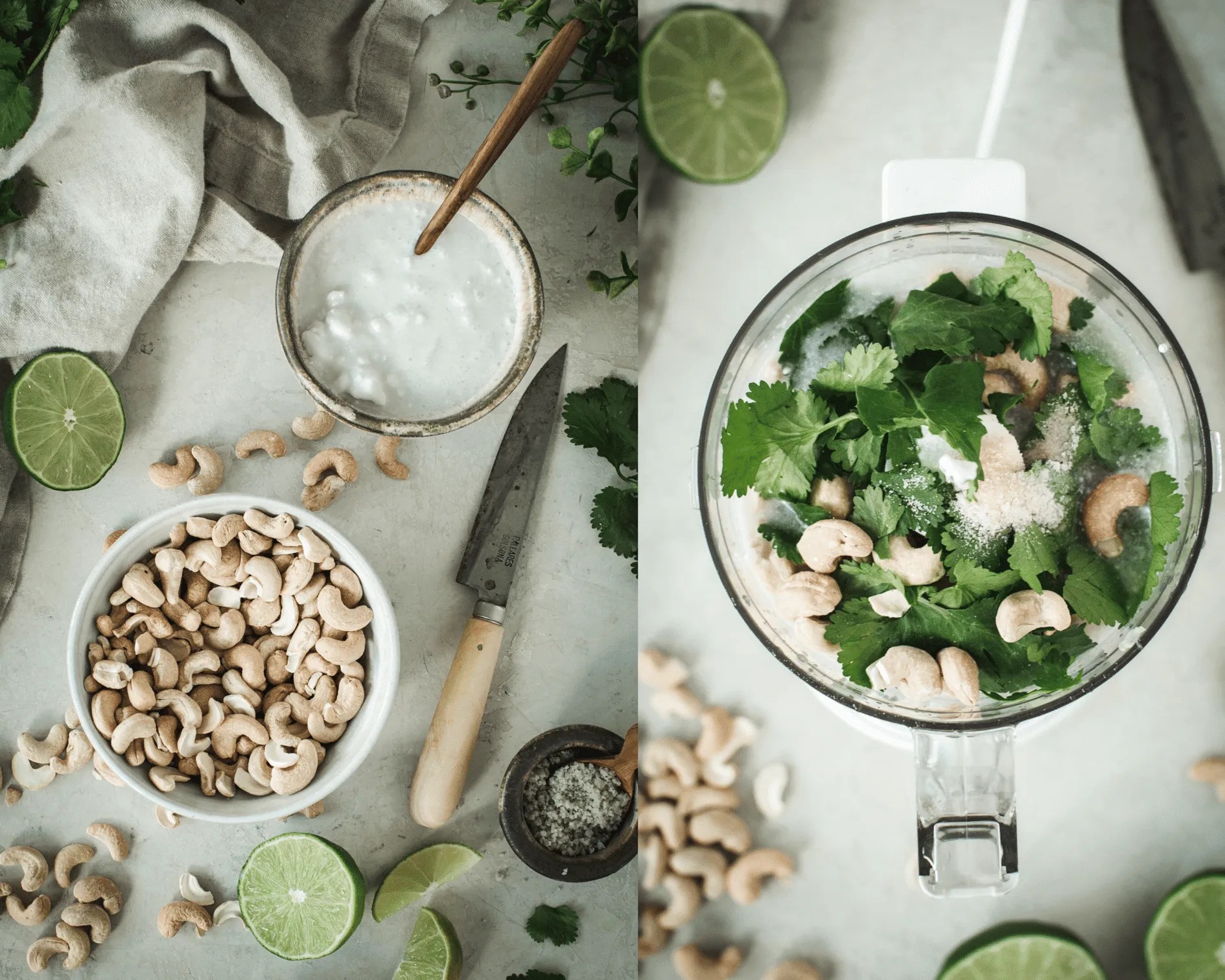 process shots for making lime crema