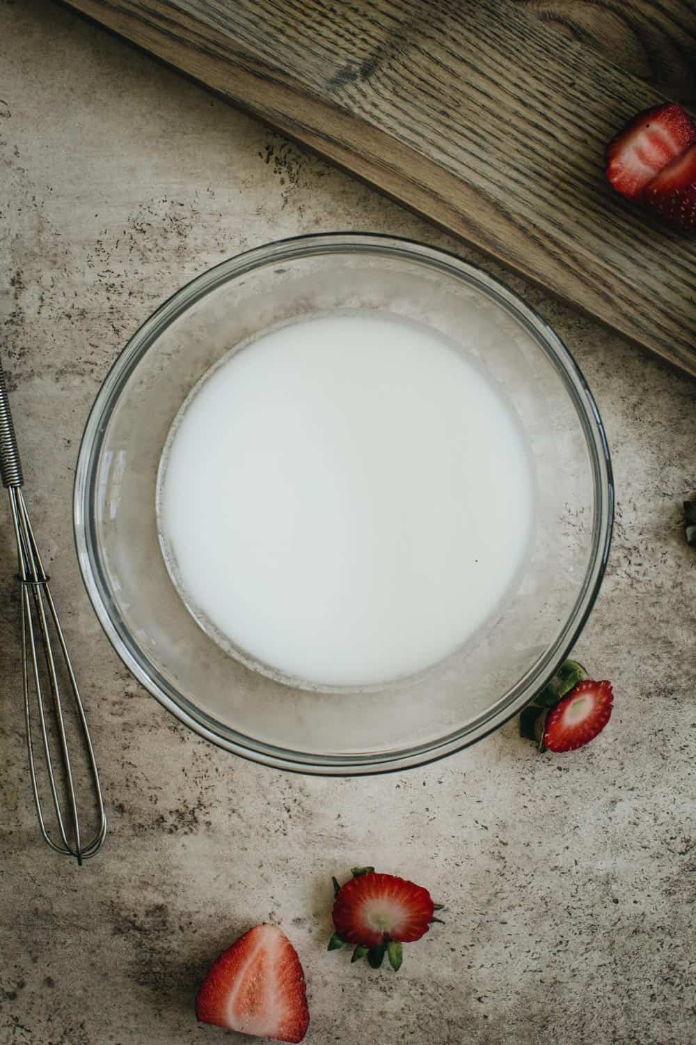 cornstarch mixture in glass bowl
