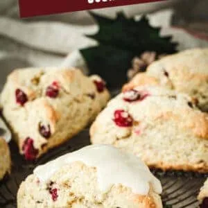 Cranberry Orange Scones with white title for Pinterest.