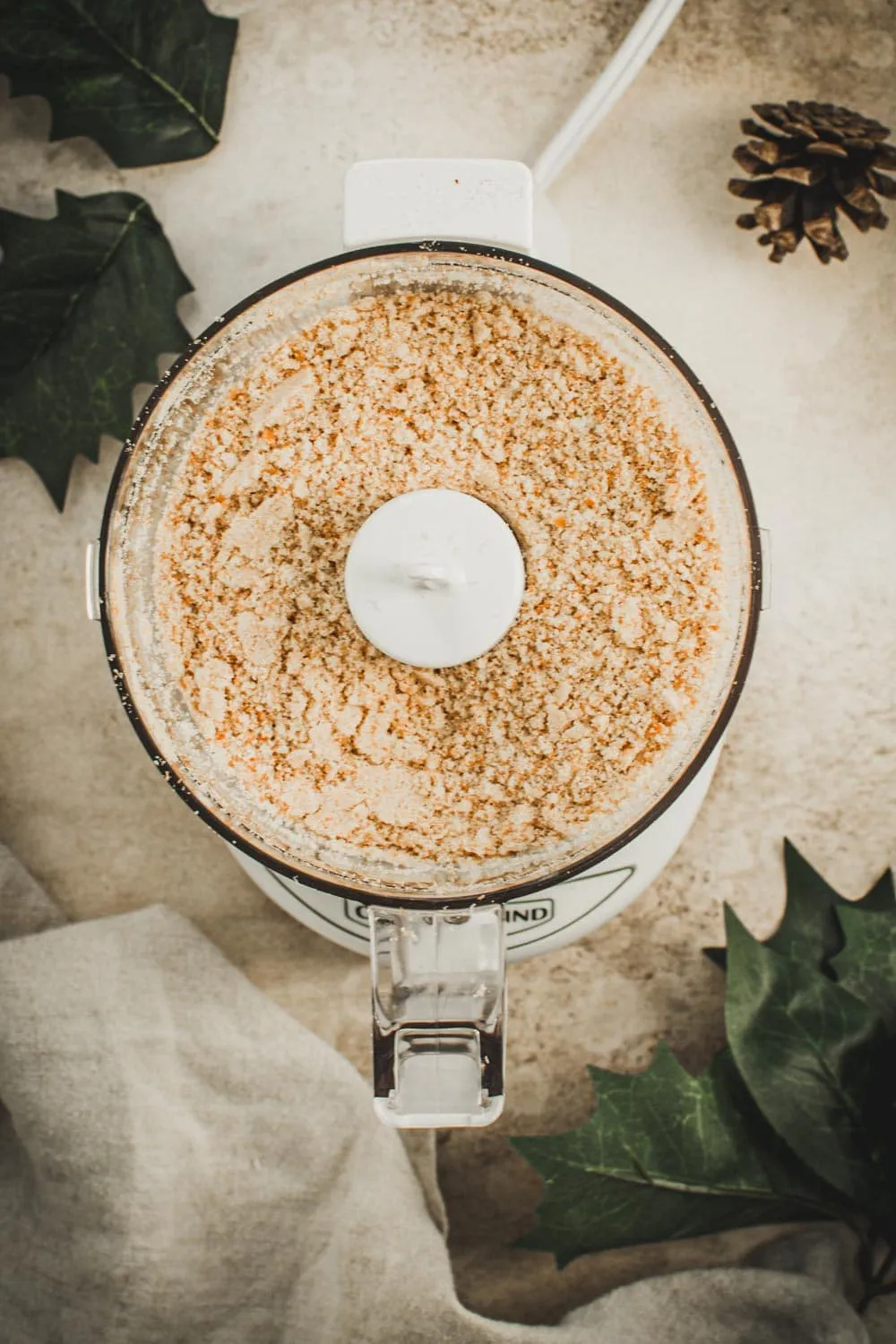 Ground Nilla wafers in a food processor.