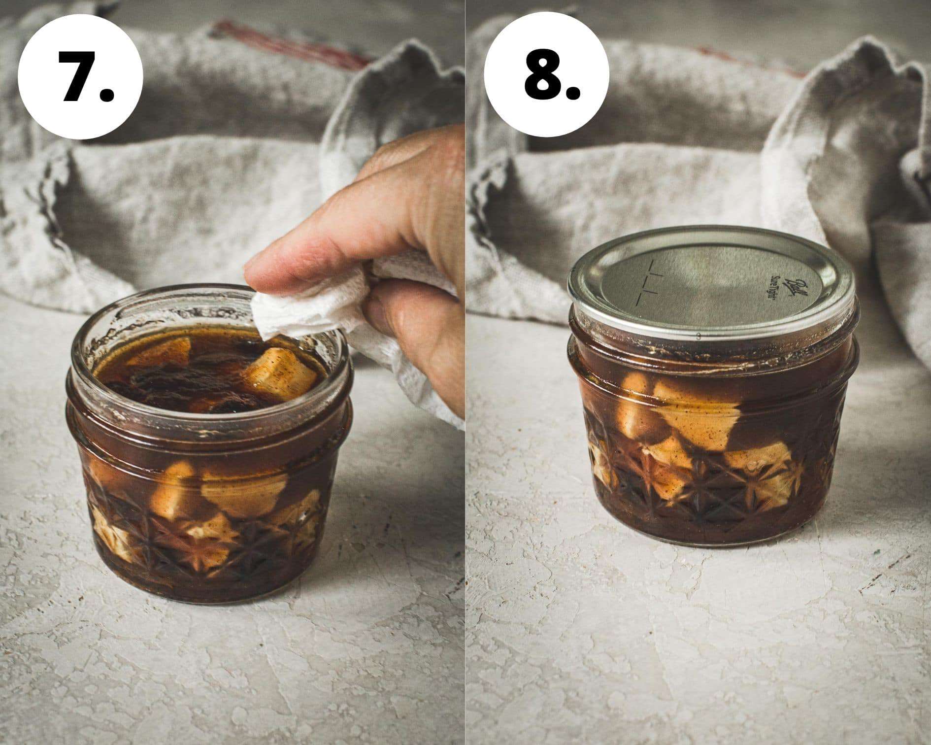 Dutch apple jam process steps 7 and 8.