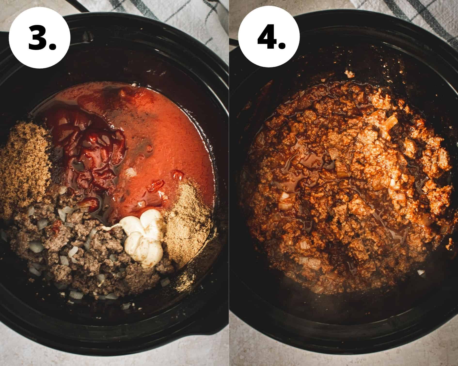 Sloppy Joe process steps 3 and 4.