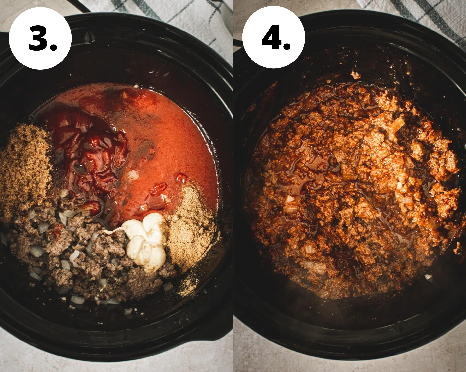 Sloppy Joe process steps 3 and 4.