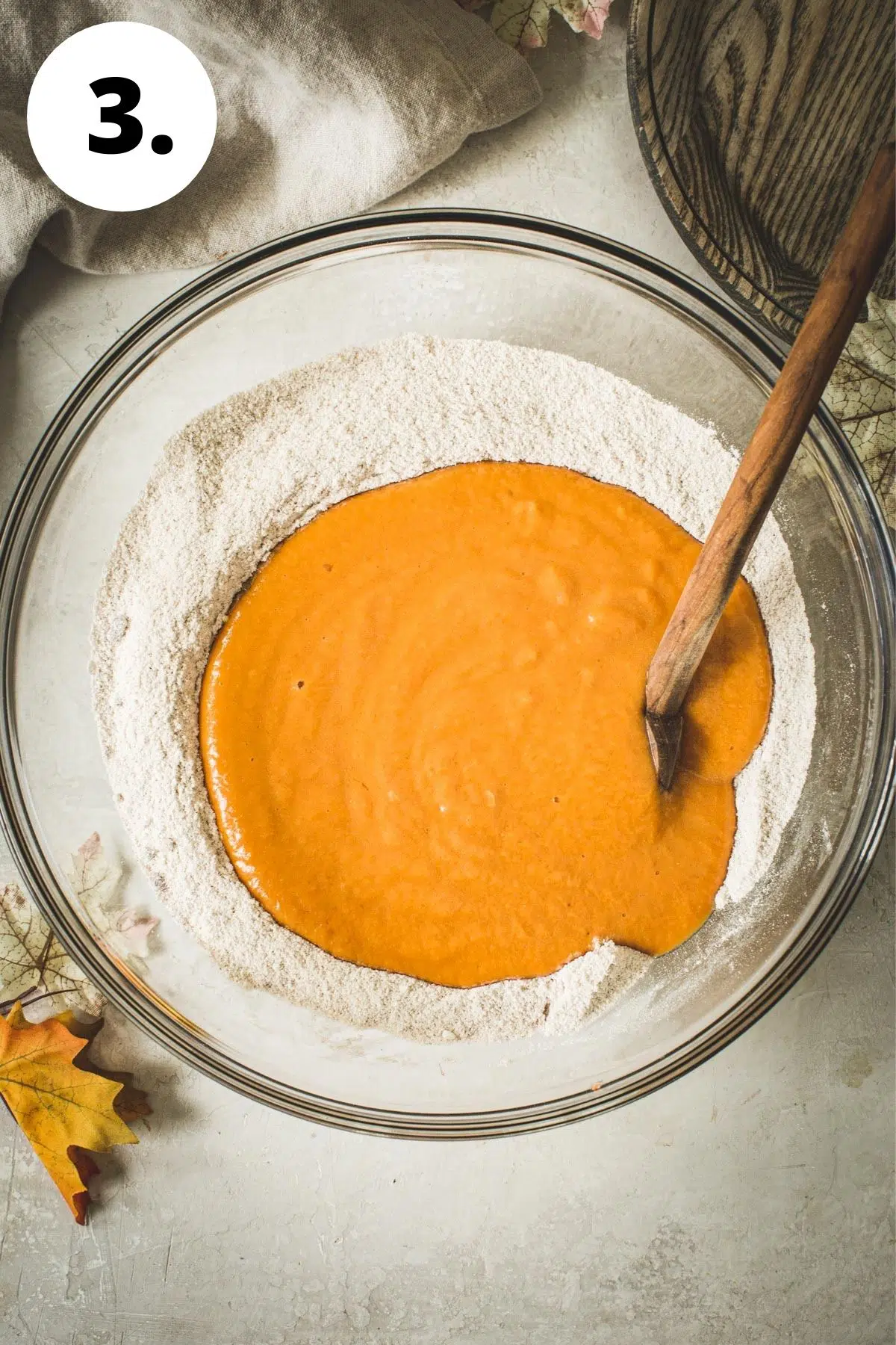 Pumpkin bread process step 3.