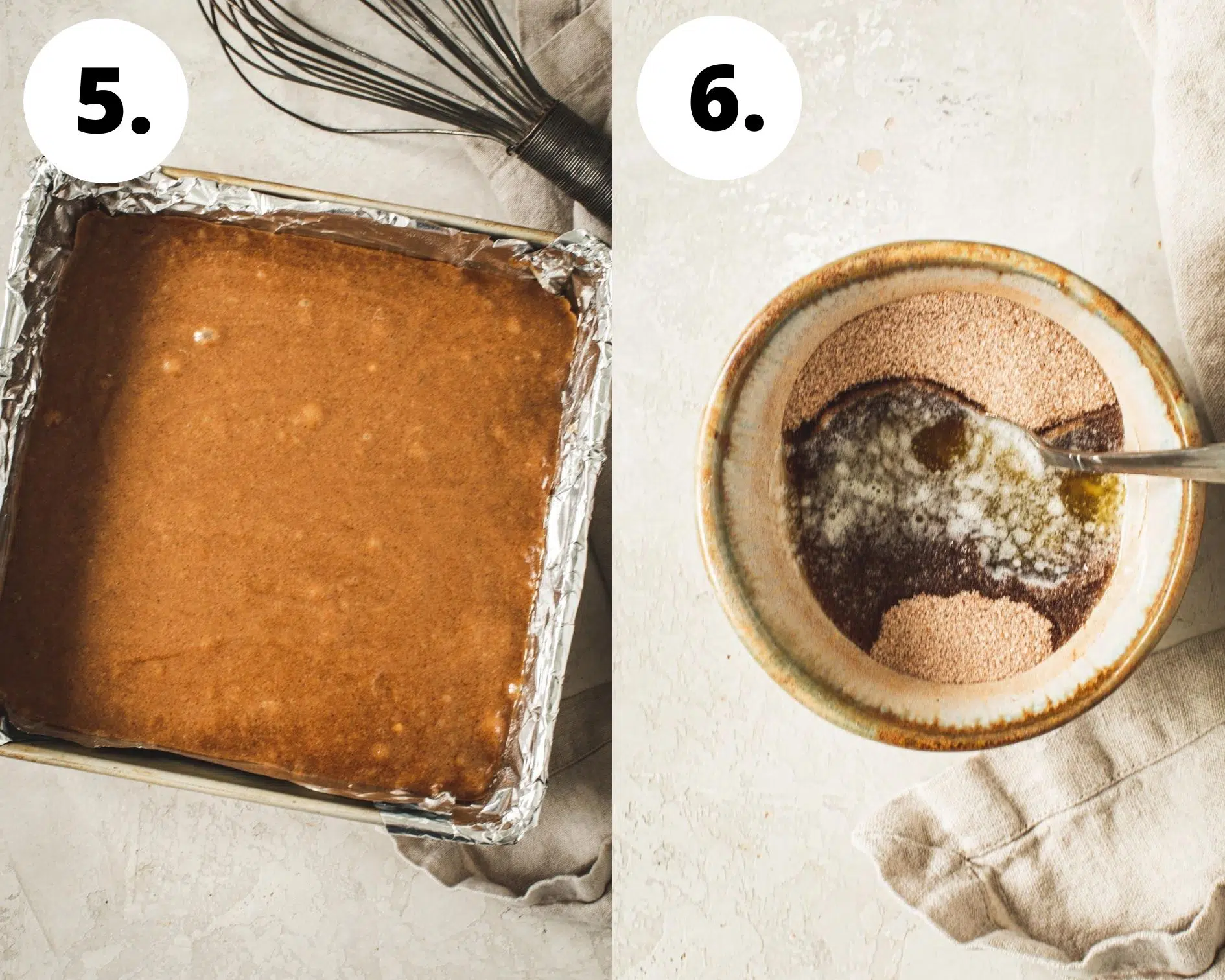 Cinnamon squares process steps 5 and 6.