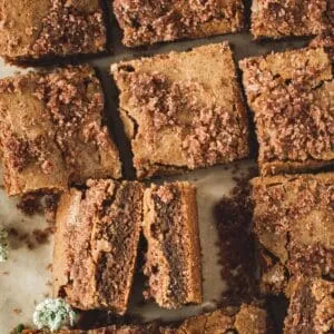 Cinnamon bars sitting next to each other with two standing up.