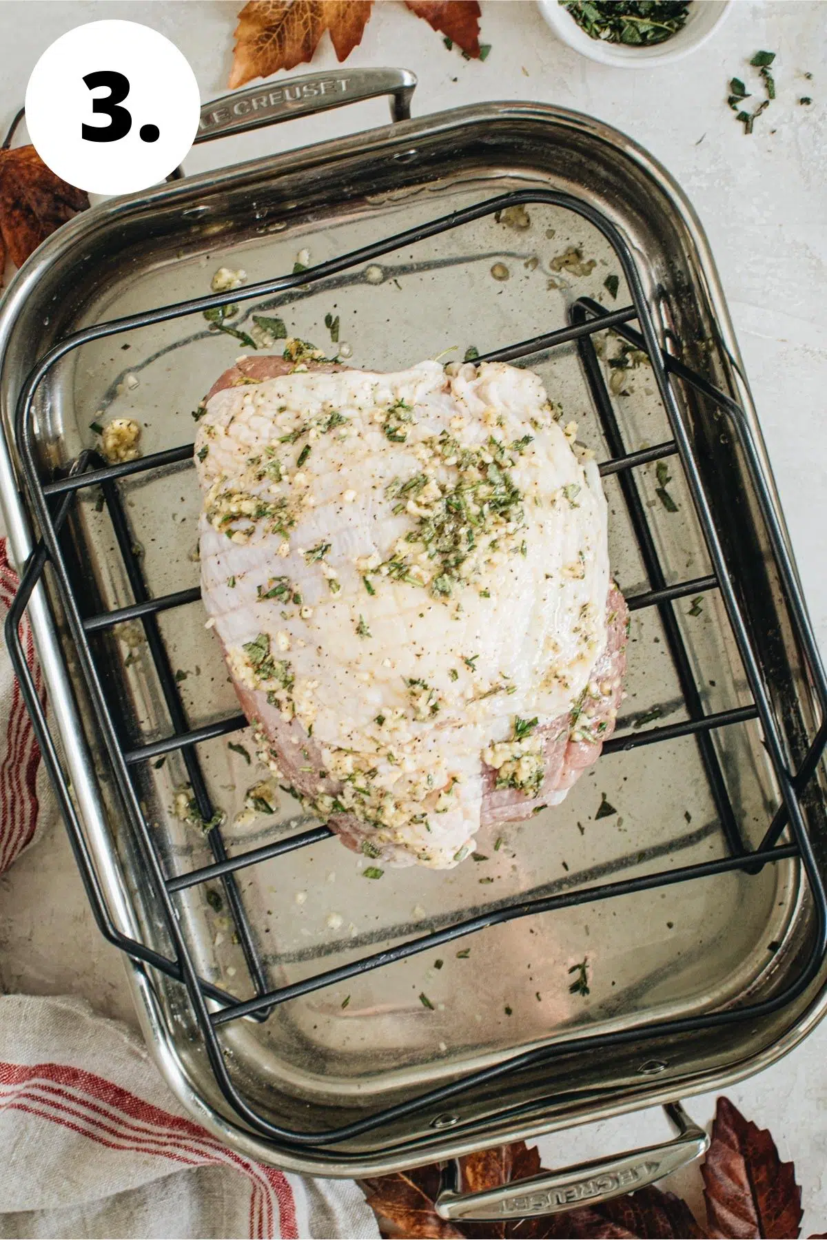 Oven-roasted turkey breast process step 3.