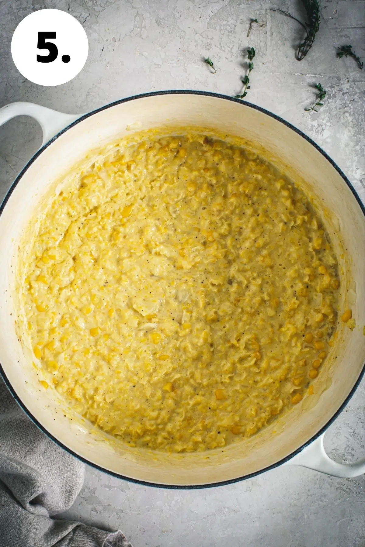 Creamed corn process step 5.