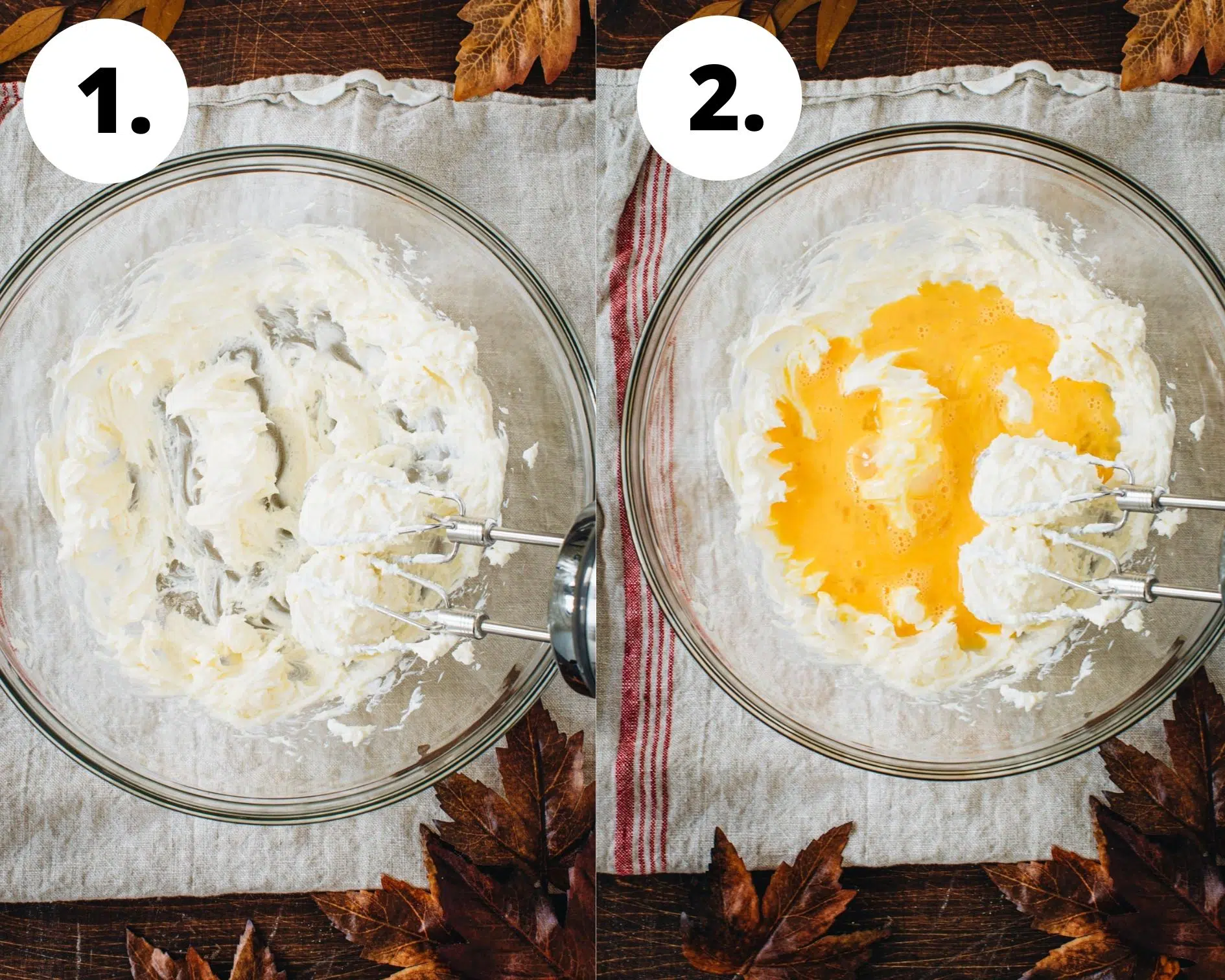 Corn spoon bread process steps 1 and 2.