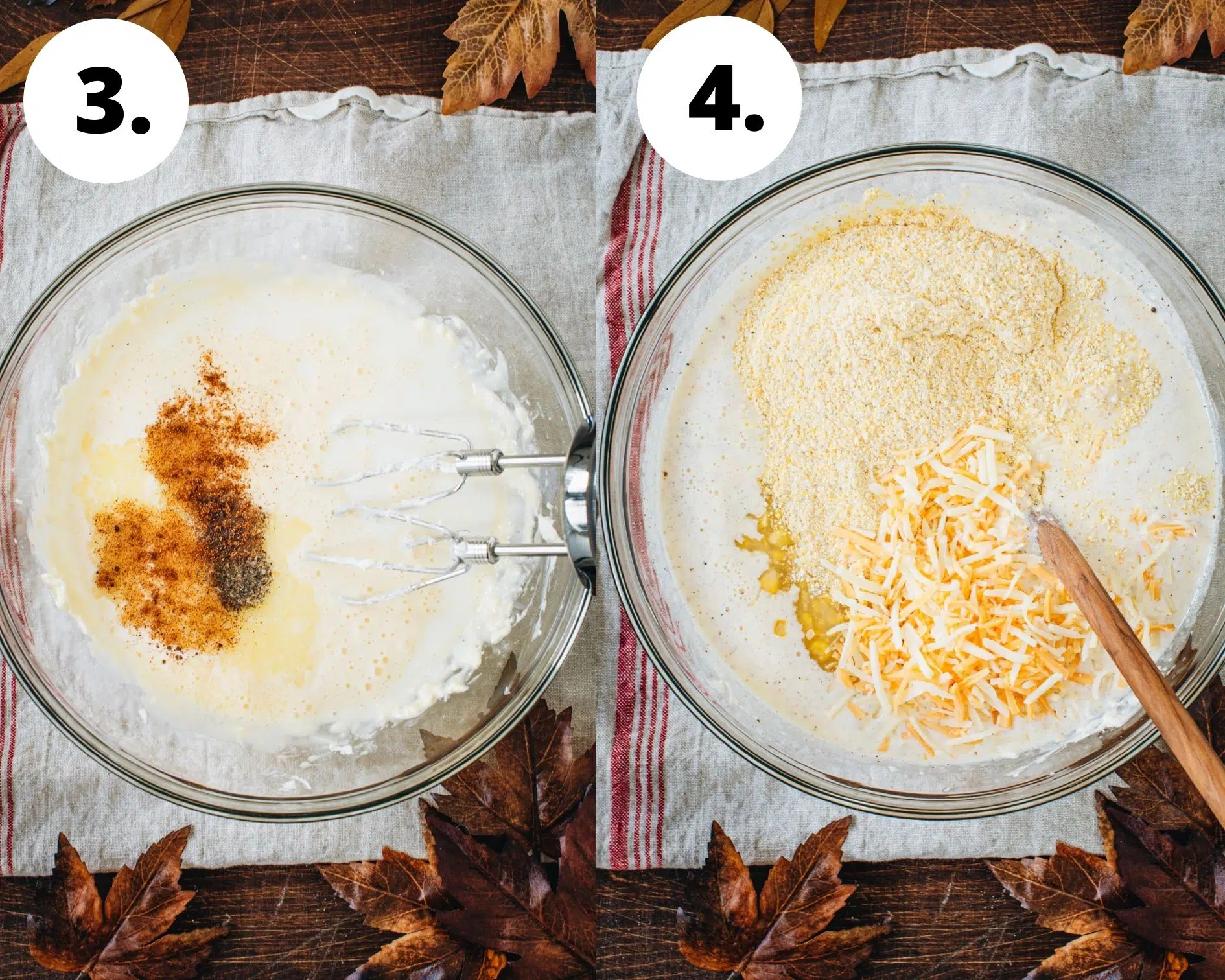 Corn spoon bread process steps 3 and 4.