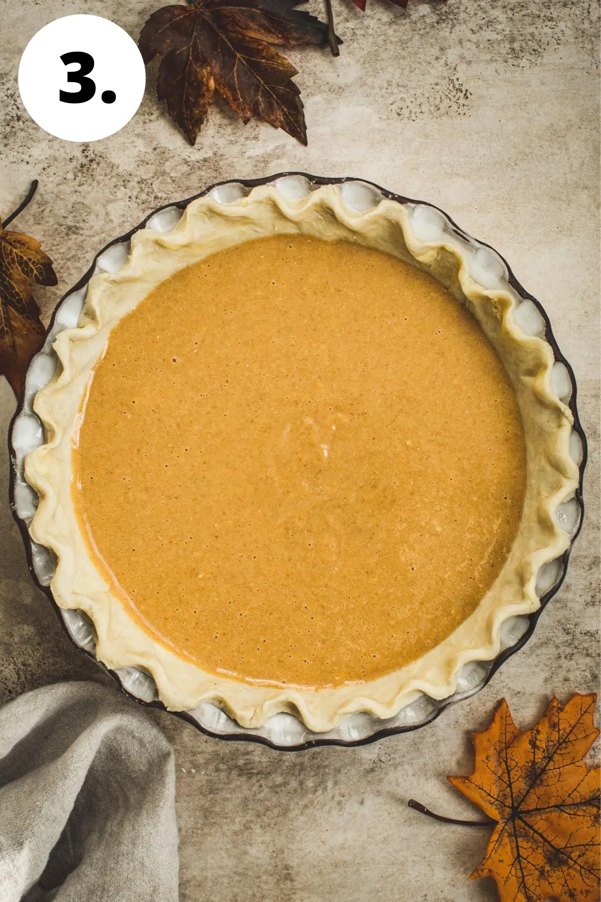 Maple pumpkin pie process step 3.