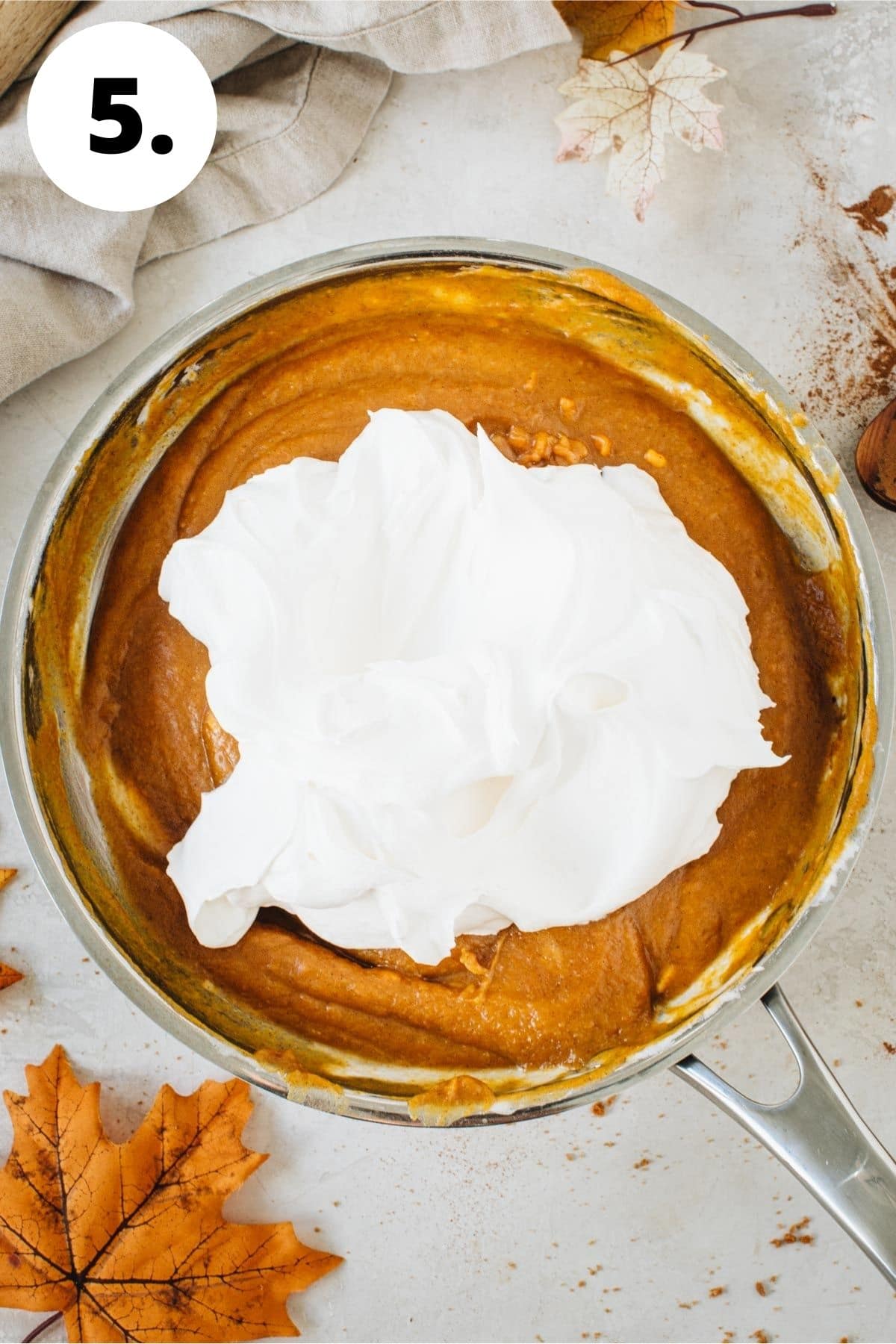 No-bake pumpkin pie process step 5.