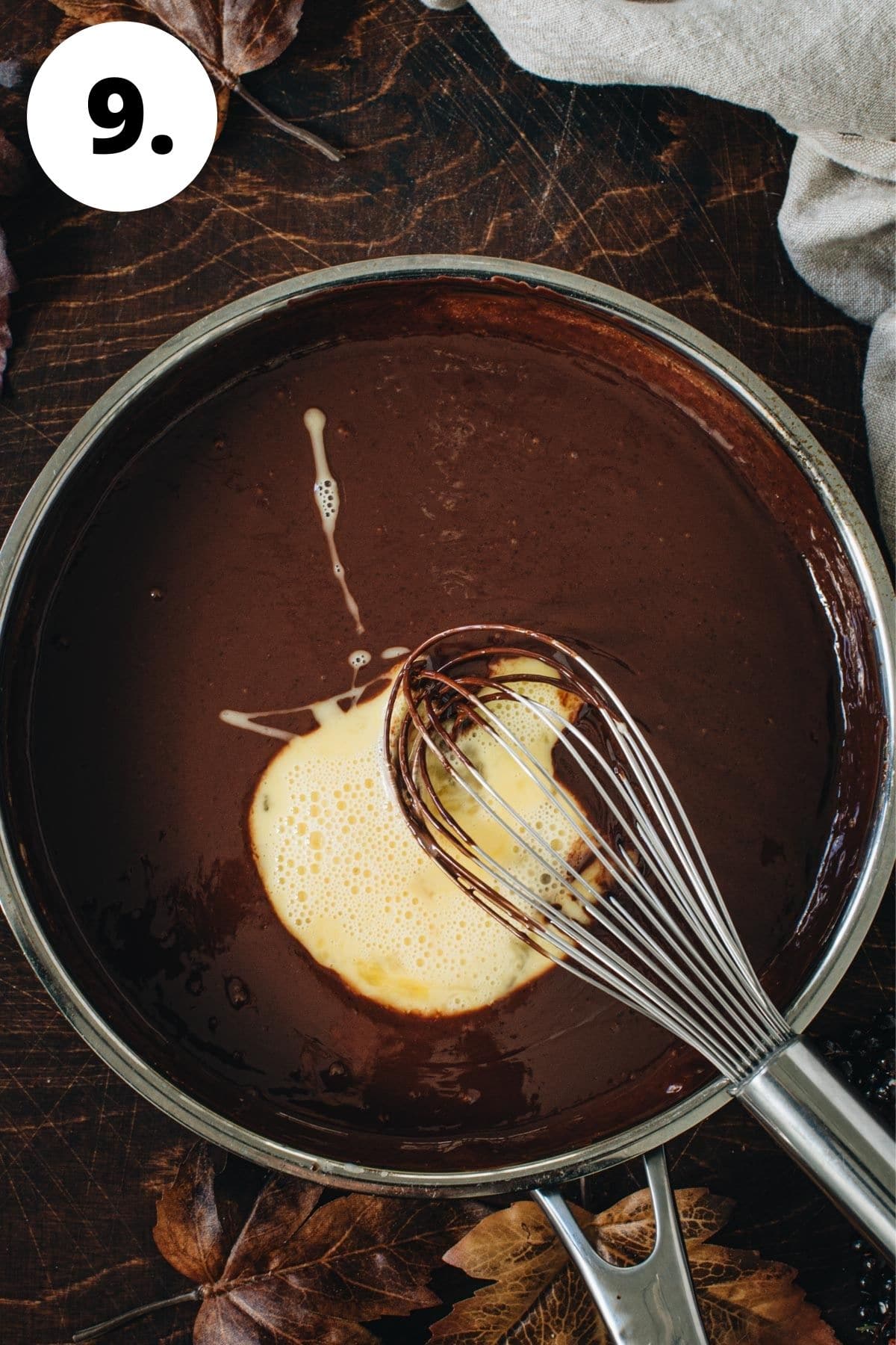 Chocolate tart process step 9.
