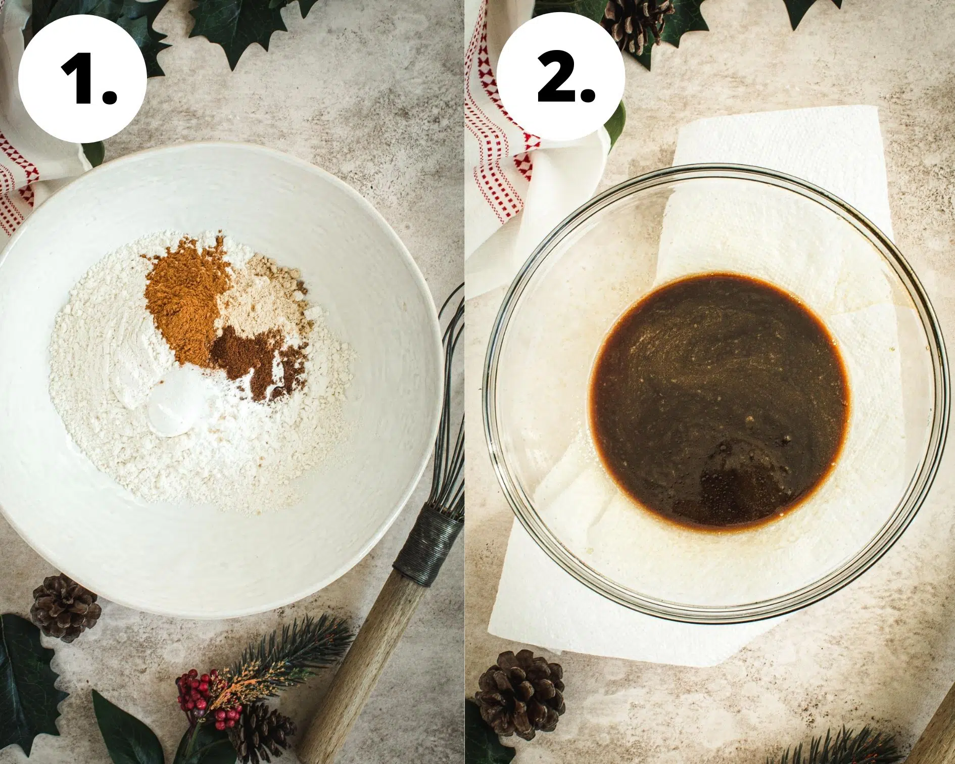 Gingerbread pancakes process steps 