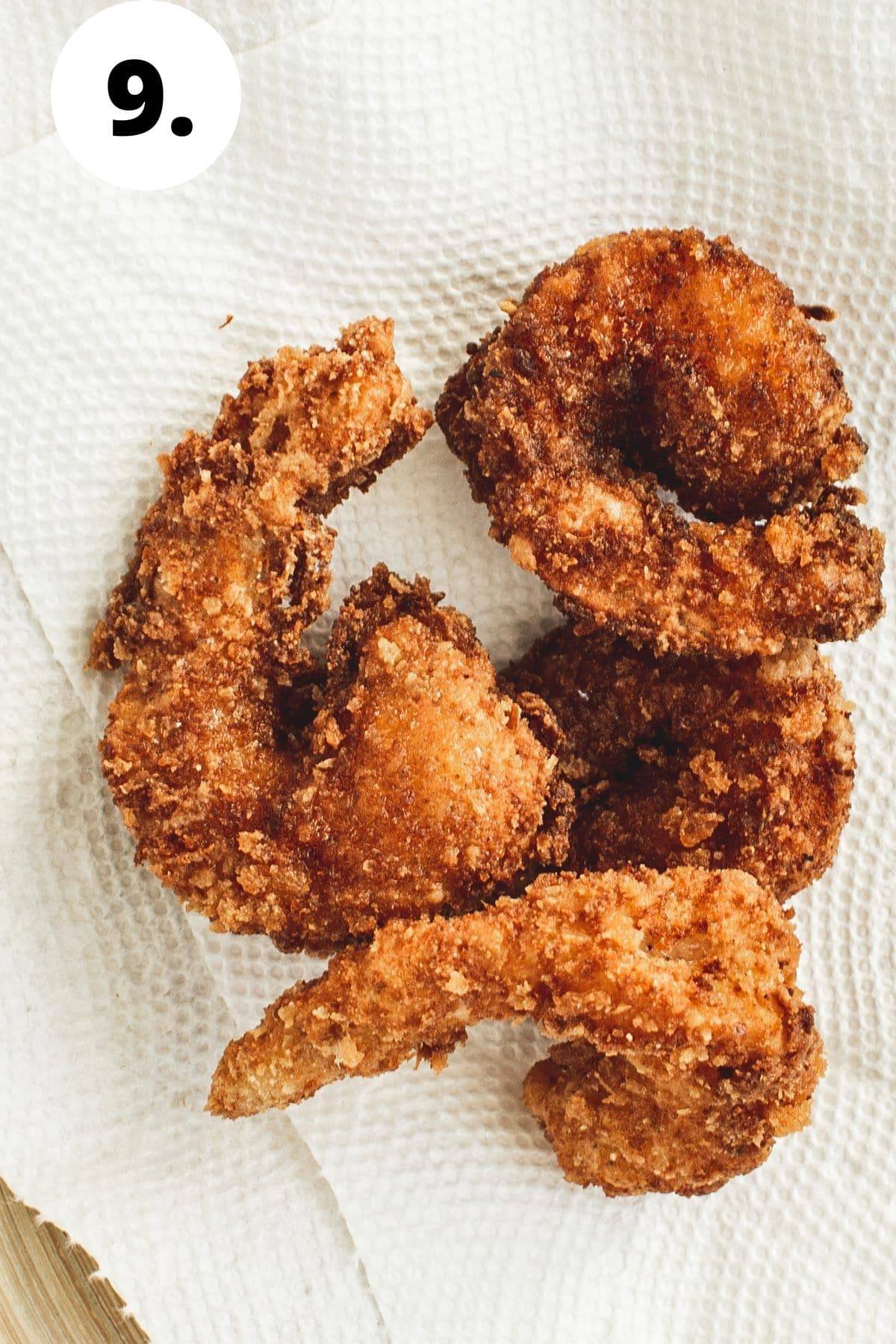 Crispy breaded shrimp process step 9.