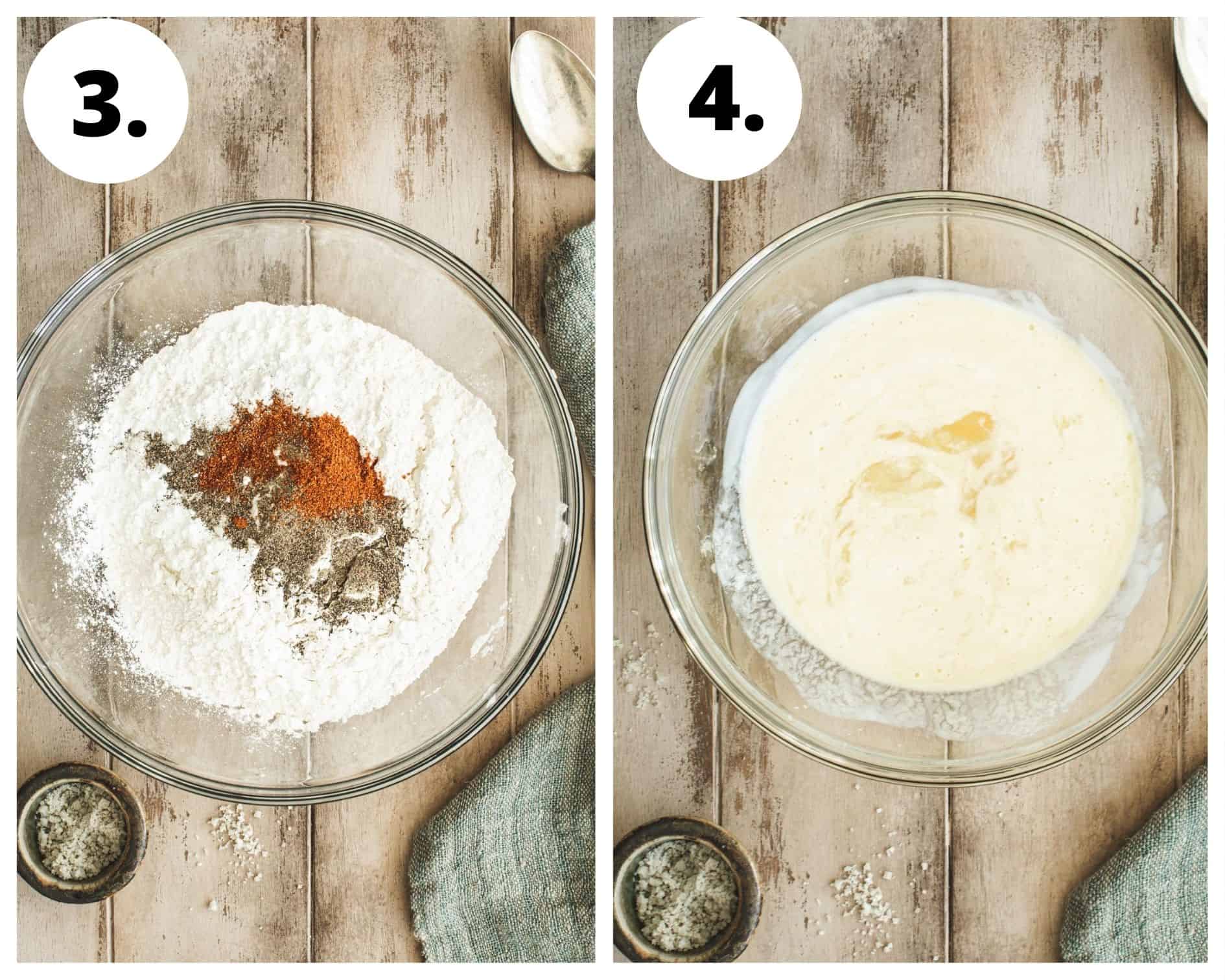 Easy oven-fried chicken process steps 3 and 4.