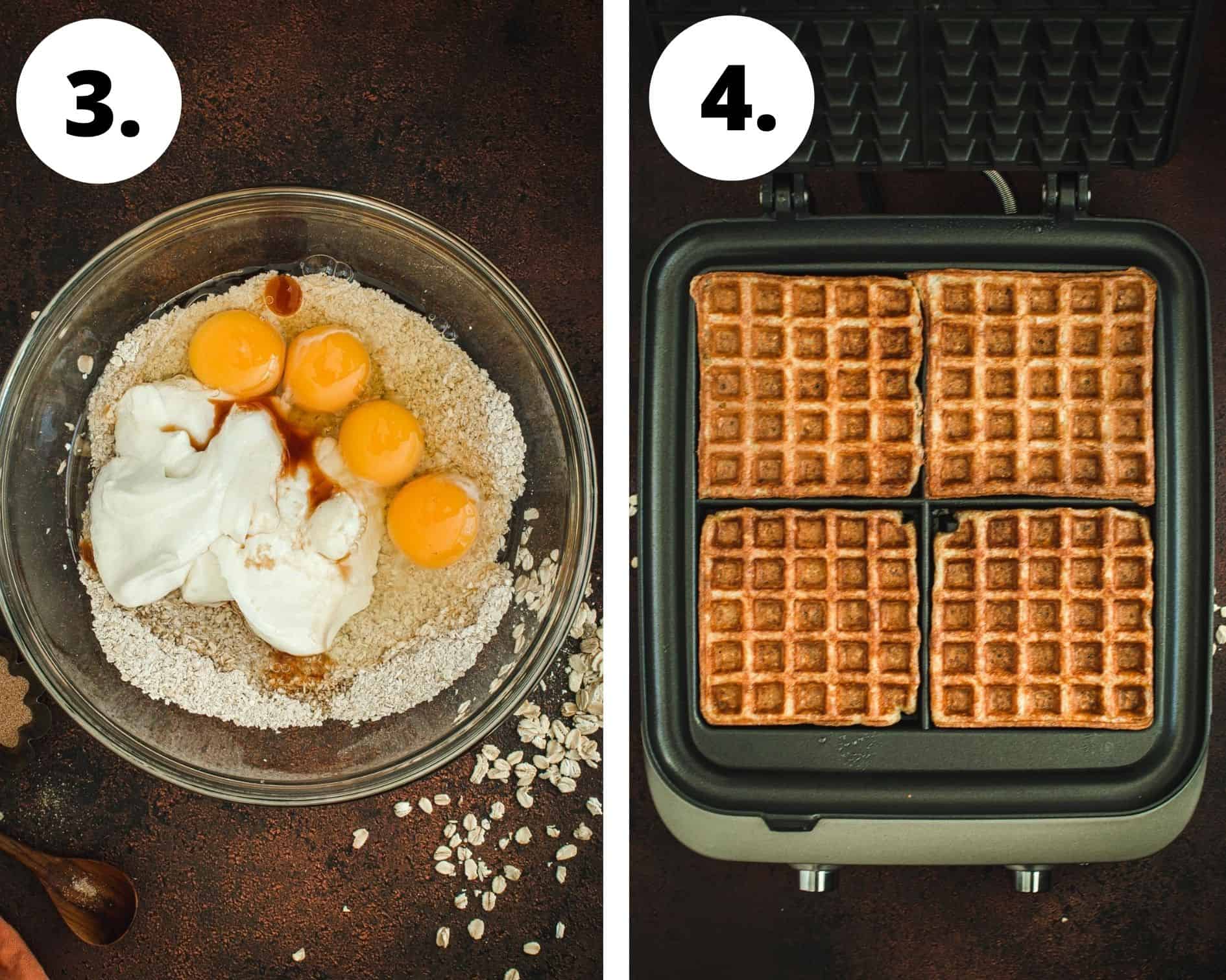 Protein waffles process steps 3 and 4.