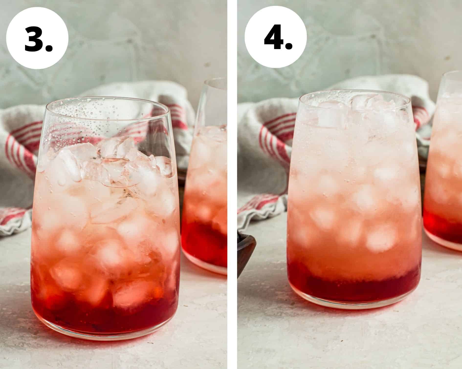 Shirley Temple drink process steps 3 and 4.