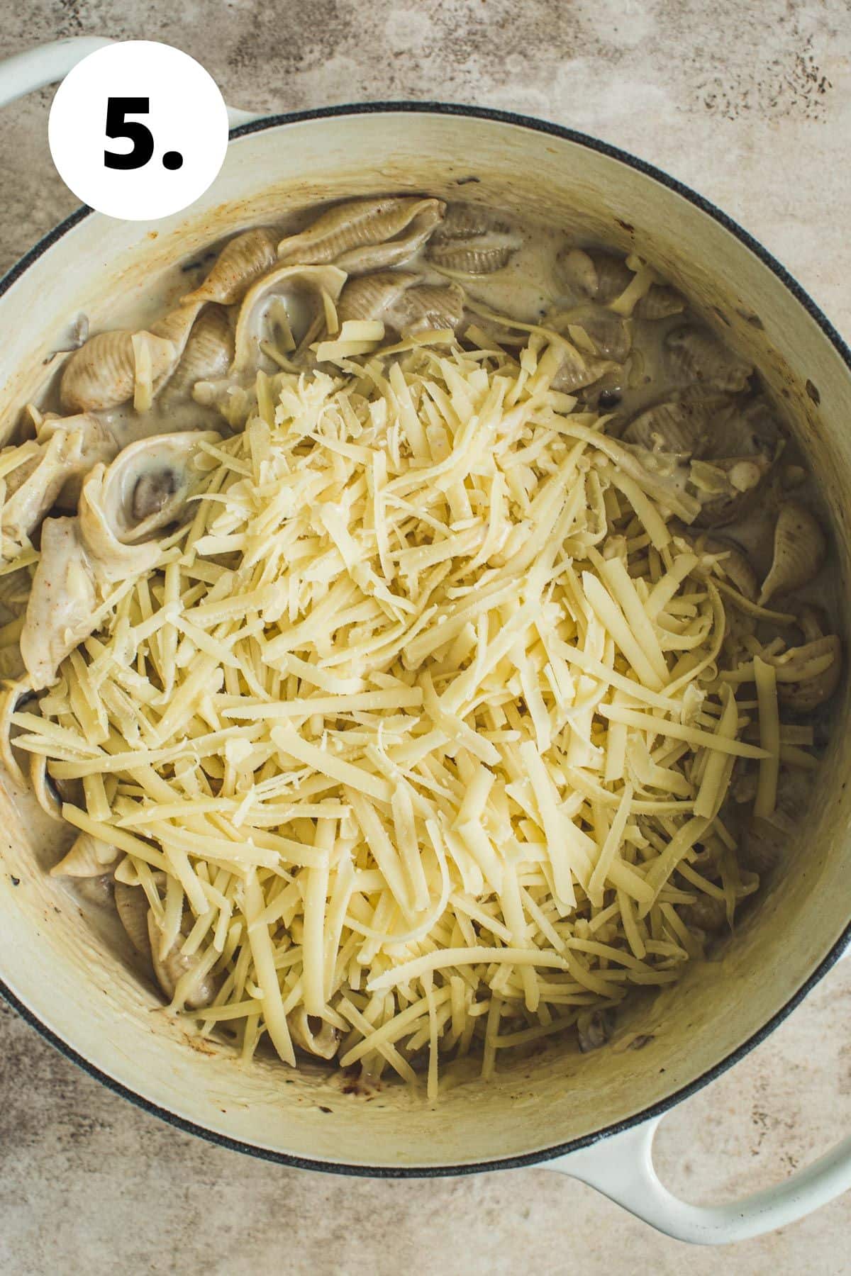 Truffle mac and cheese process step 5.