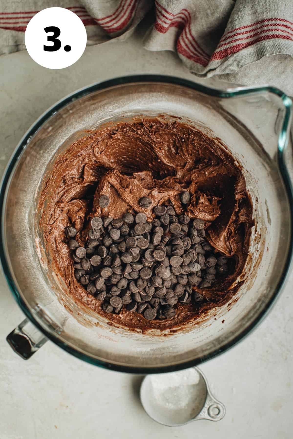 Brownie mix cookies process step 3.