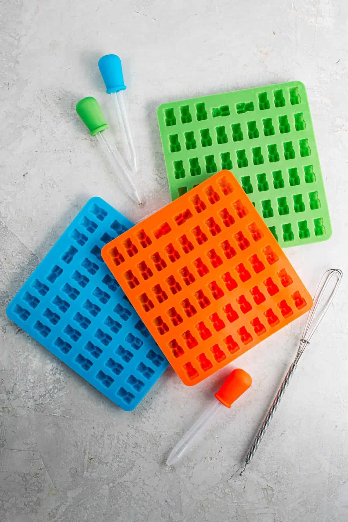 Homemade gummy bear equipment.