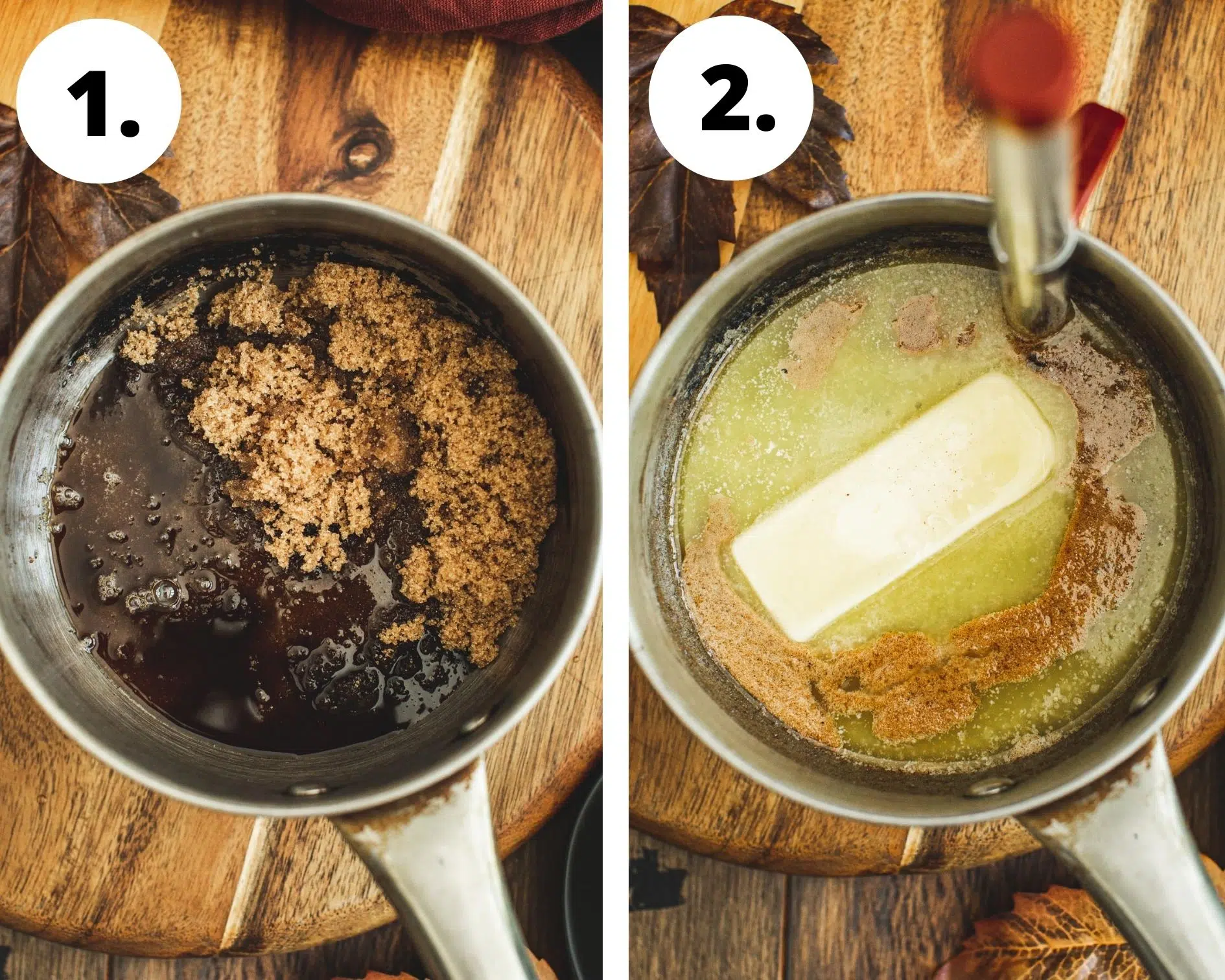 Harry Potter butterbeer process steps 1 and 2.