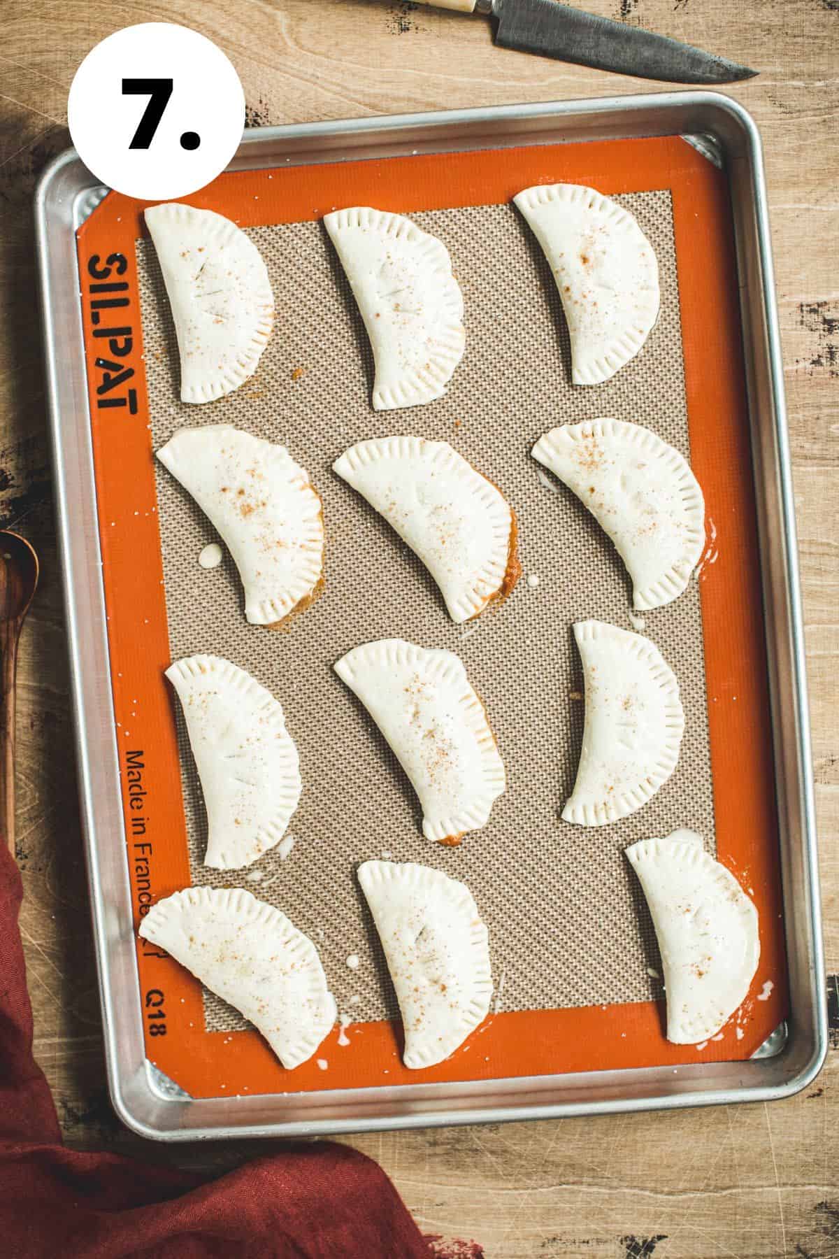 Pumpkin pasties process step 7.