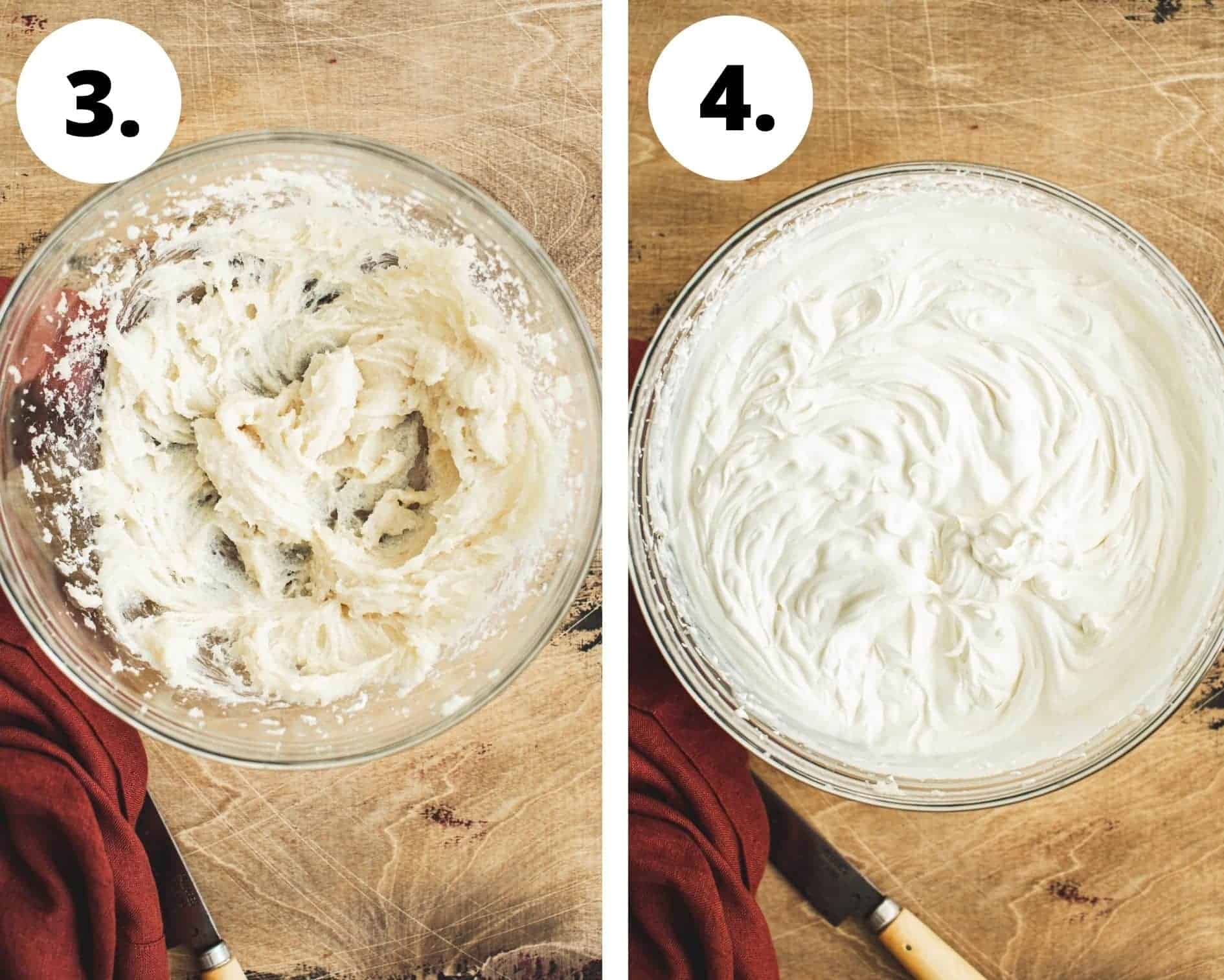 Cranberry fluff recipe process steps 3 and 4.
