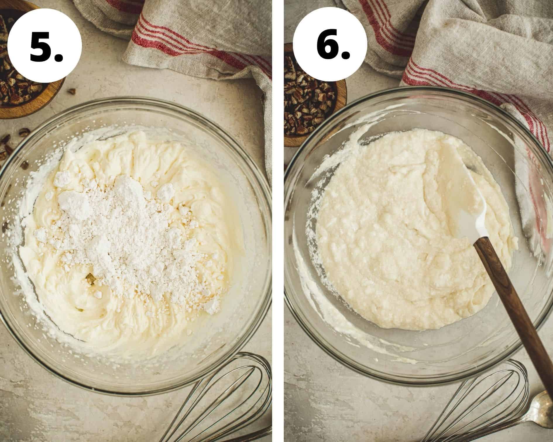 Cranberry gelatin salad process steps 5 and 6.