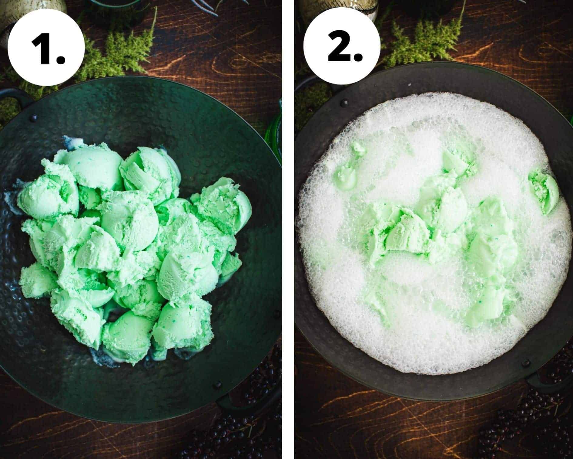 Polyjuice potion process steps 1 and 2.