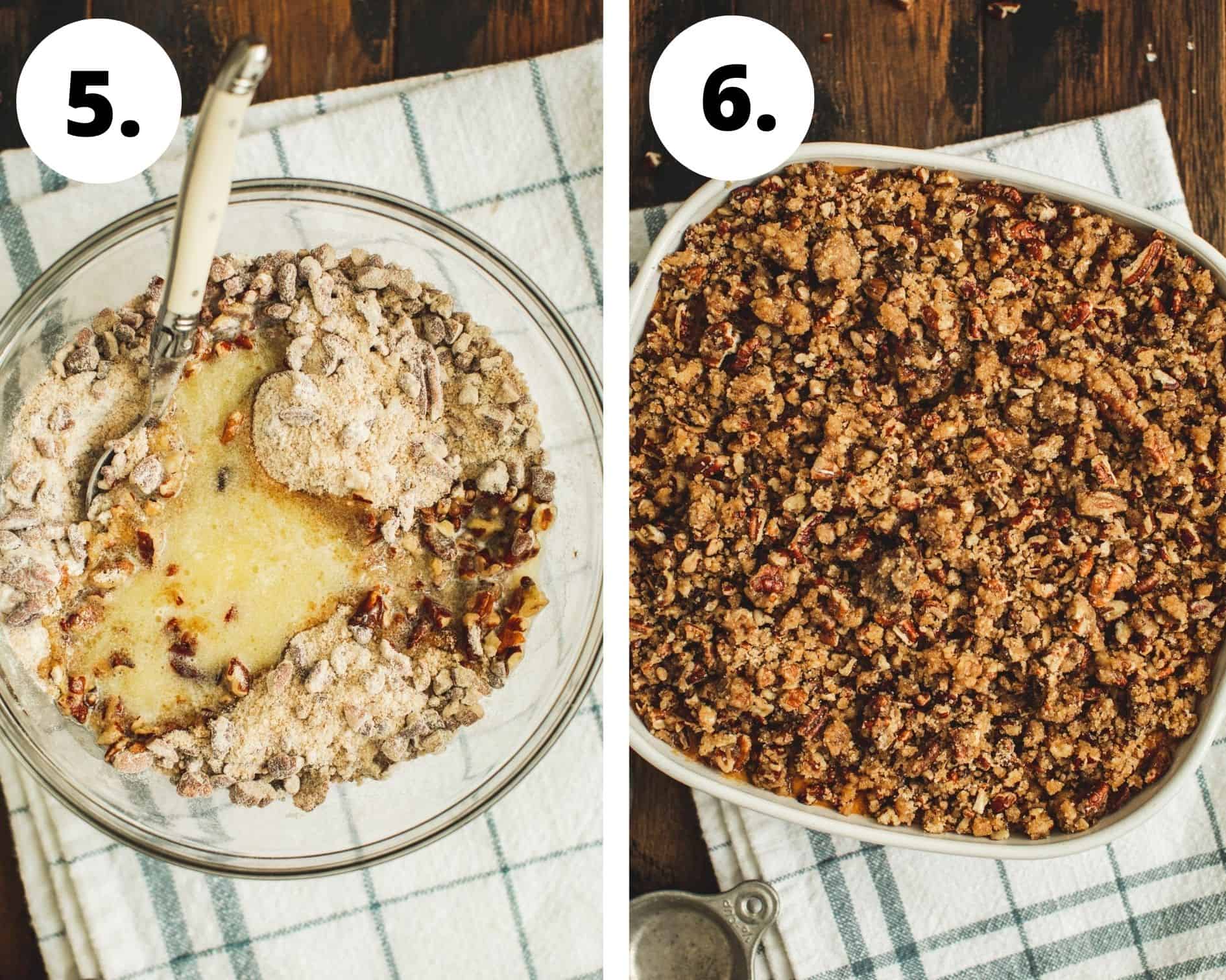 Sweet potato soufflé process steps 5 and 6.