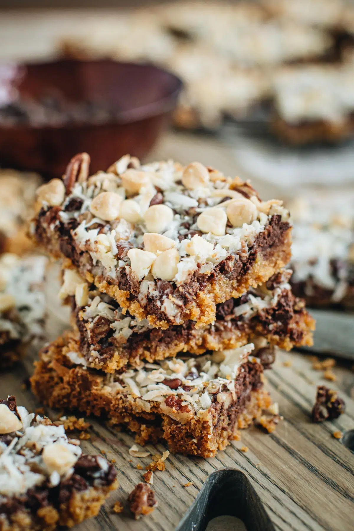 Hello dolly bars stacked on top of each other.