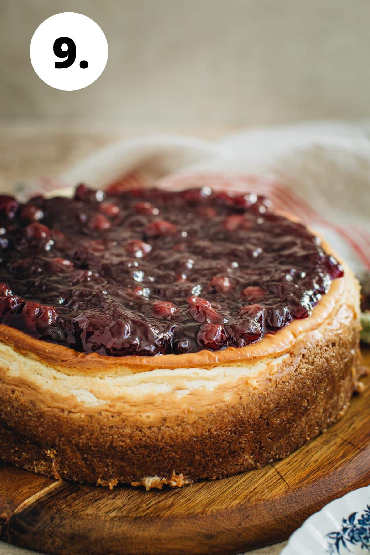 Cherry cheesecake recipe process step 9.