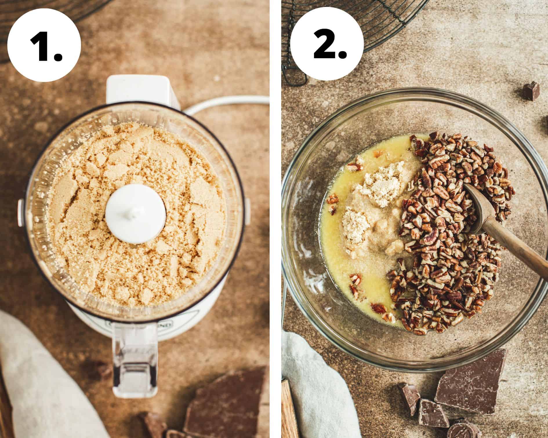 Possum pie recipe process steps 1 and 2.