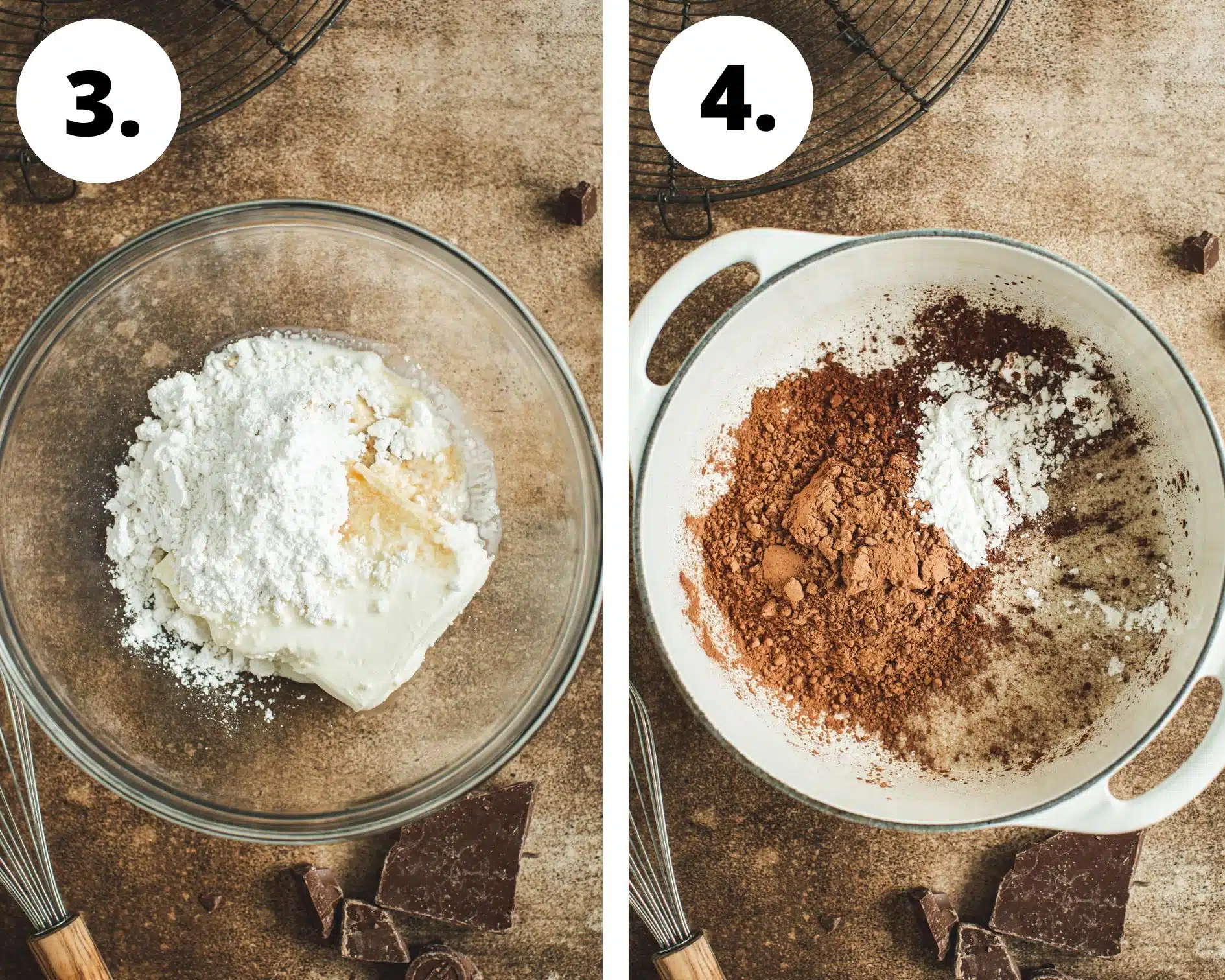 Possum pie recipe process steps 3 and 4.